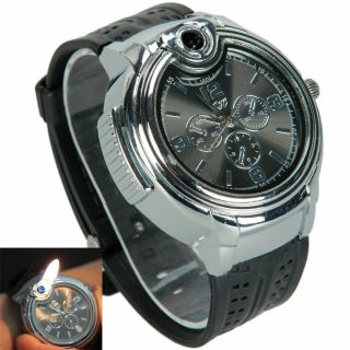 Men Wrist Watch Lighter Analog Wristwatch Refillable Butane Gas Cigar Cigarette 5