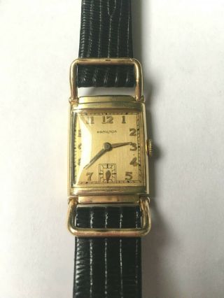Vintage Hamilton Mens Wristwatch Watch 14k Gold Filled