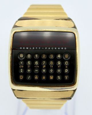Vintage Hewlett Packard Hp - 01 Calculator Watch Men 