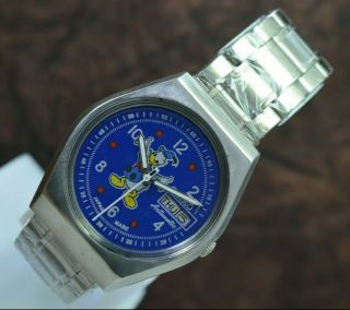 Vintage Seiko Donald Duck Day Date 17 Jewels 6309 Movement Men ' s Wrist Watch 2