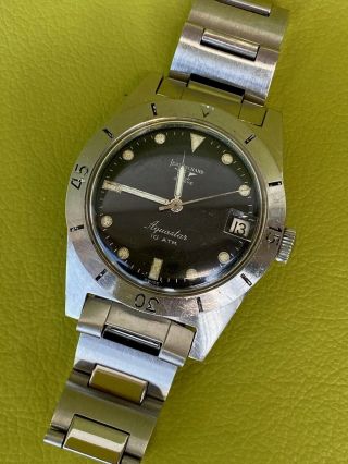 Rare Vintage Jeanrichard Geneve Aquastar Automatic 17 Jewels 10 Atm Diver Watch