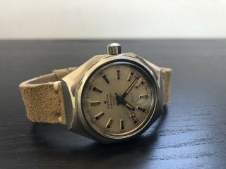 Vintage 1970 ' s Zenith Defy Automatic Divers Watch.  Model 28800.  Faded Patina 2