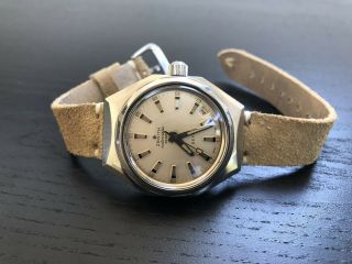 Vintage 1970 ' s Zenith Defy Automatic Divers Watch.  Model 28800.  Faded Patina 3
