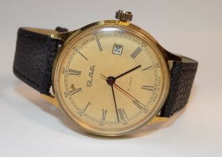 Vintage Ussr Watch " Slava " 1985 21 Jewels,  Mechanical,  Date