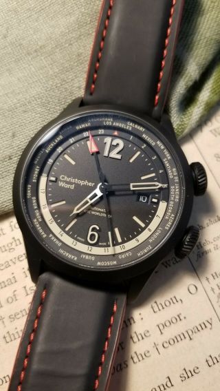 Christopher Ward C8 Utc Worldtimer (gmt) Automatic Watch World Time 44mm