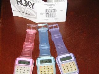 Roxy Quiksilver Digital Calculator Watch With Papers