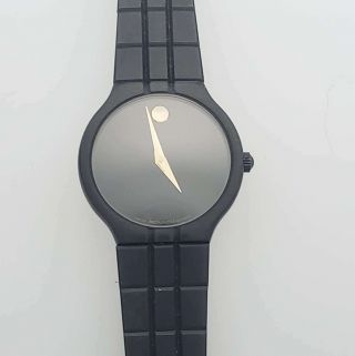 Ladies Black Stainless Steel Movado Museum Sapphire 84 - 41 - 820 Watch Na - Mw12