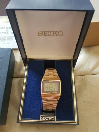 Seiko M154 - 5009 Vintage Digital Lcd Watch Japan 1970s Boxed Papers Etc
