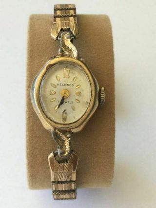 Vintage Helbros 17 Jewels Wind Up Ladies Wristwatch Watch Oval Face