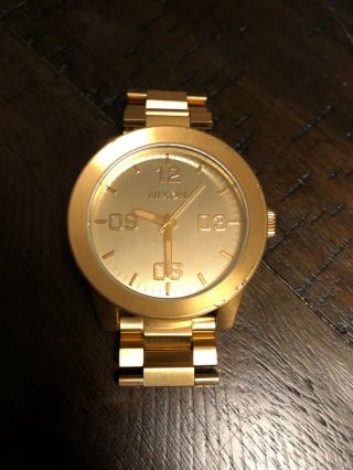 Nixon The Corporal - Take Charge Mens Gold Plated Quartz Watch