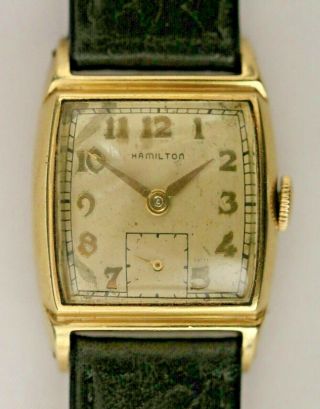 Vintage Hamilton 747 Watch 14k Gold Filled 17 Jewels Runs & Winds Made In Usa