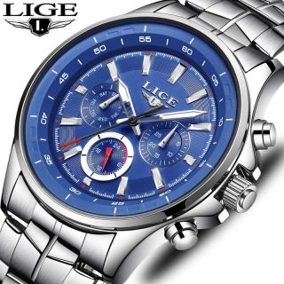 Lige Watch Quartz Men Watches Mens Waterproof Luxury Sport Steel Fashion Brand S