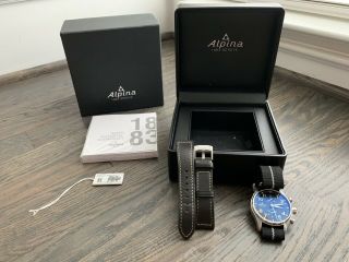 Alpina Startimer Pilot Auto Chronograph Black Dial 44mm Al - 725b4s6b