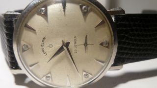 Lord Elgin 23 Jewels Men ' s Watch 14k Solid White Gold Diamonds Vintage Runs Good 10