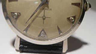 Lord Elgin 23 Jewels Men ' s Watch 14k Solid White Gold Diamonds Vintage Runs Good 6