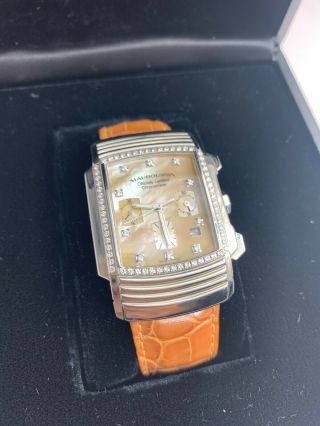 Mauboussin Fouga Diamonds Chronograph Automatic 49 X 32 Swiss Watch Ref 05390 Nr
