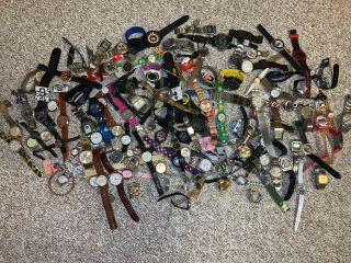Huge Watches Wristwatches Lot; 13 Lbs / Pounds; As - Is,  For Repair/crafts/parts