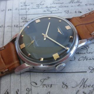 Vintage Longines Mens Watch Black Dial 17 Jewels Swiss Made 1960s,  Calibre 30 L