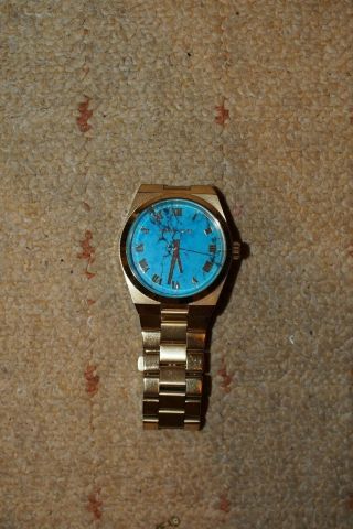 Michael Kors Mk - 5894 Gold Channing Watch With A Blue Face