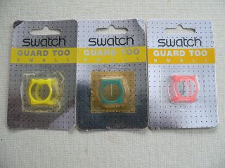 3 Swatch Guards Small For Ladies 25mm Face Watches Yellow Green Orange