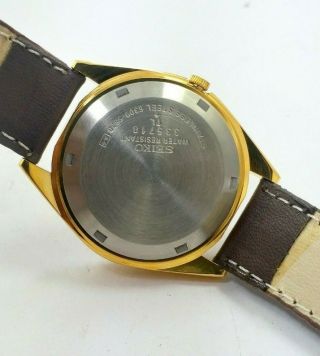 Vintage Seiko Mickey Mouse Gold Plated Day Date 6309 Movement Mens Wrist Watch 4