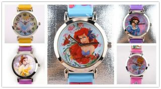 Disney Princess Snow White Aurora Bell 3d Silicone Band Child Watch Ps - 1119p