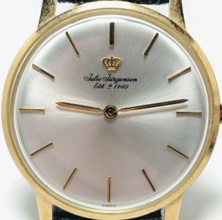 Jules Jurgensen 18k Solid Yellow Gold Wristwatch 33.  5mm Band W Case 750