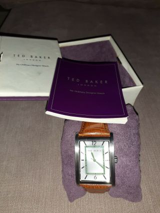 Ted Baker Mans Brown Leather Strap Watch Large Face