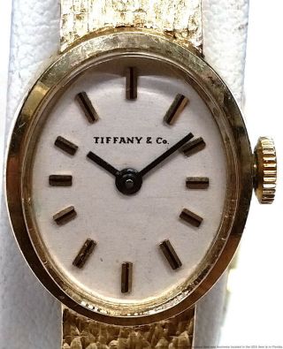 Scarce Mid Century Tiffany Co 14k Gold 3x Signed Freeform Nugget Style Watch