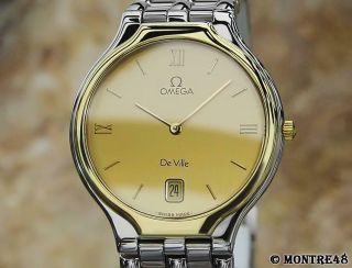 Omega Deville Swiss Mens 18k Gold And Stainless Steel 32mm Dress Watch As223