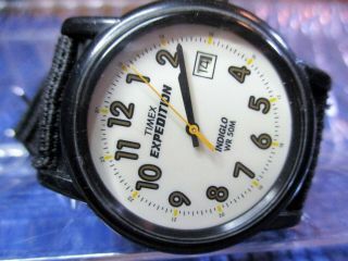 Timex Expedition Watch Indiglo Date Fresh Battery Runs & Looks Newband