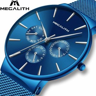 Megalith Herren Uhren Top Brand Luxus Wasserdichte Armbanduhr Ultra Dünne Datum