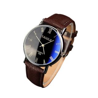 Wrist Watches Men Fashion Accessories Faux Leather Analog Business For Male Gift 2