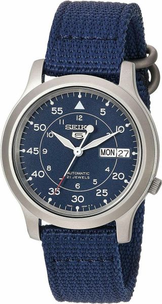 Seiko 5 Automatic Snk807 Mens Blue Dial Day Date Watch