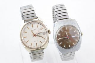 2 X Vintage Gents Sekonda Wristwatches Hand - Wind Automatic