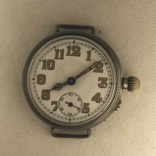 Men’s Big Sterling Silver BORGEL Trench Watch WW1 Era - Extra 2