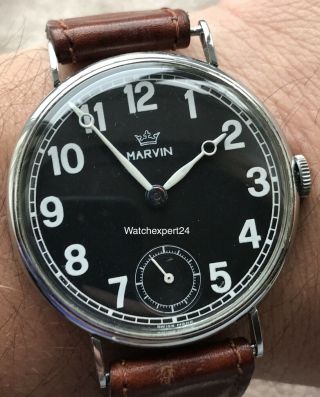Vintage 40mm Marvin Wwii Era Wrist Watch