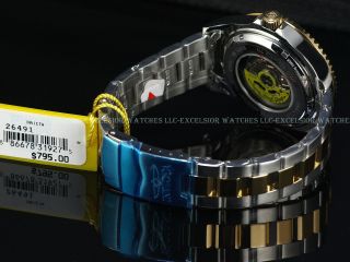 Invicta Men ' s 47mm Grand Diver Dragon Automatic Two Tone 18KGP 100M SS Watch 7