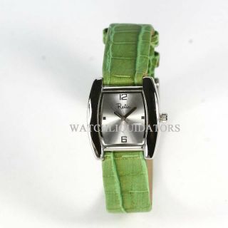 Relic Watch Womens Stainless Steel Silver Lime Green Leather Water Resist Quartz