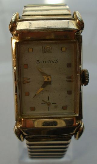 Vintage Bulova 21 Jewel Model 7aa Wristwatch Runs
