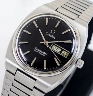 Vintage Omega Seamaster Auto Cal1020 Day&date Black Dial Men 