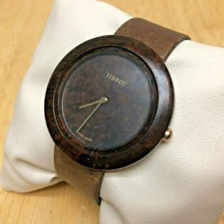 Authentic Vintage Tissot Woodwatch W151 Men Analog Quartz Watch Hour Batter
