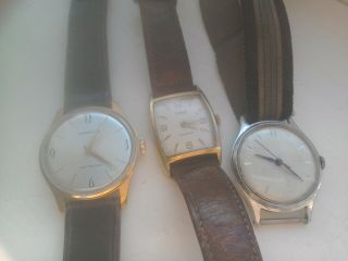 3 Vintage Mechanical Watches For Spares Or Repairs
