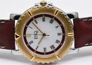 Mens Movado Esq Esquire 2 Tone Stainless Steel & Gold Swiss Quartz Watch