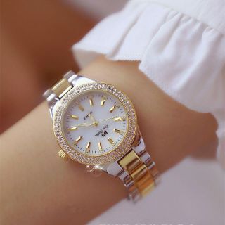 2019 Luxus Marke Dame Kristall Uhr Frauen Kleid Uhr Mode Rose Gold Quarz Uhren
