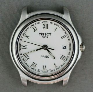 Vintage Tissot 1853 Pr50 Ladies Watch Roman Numeral Dial W Date 28mm