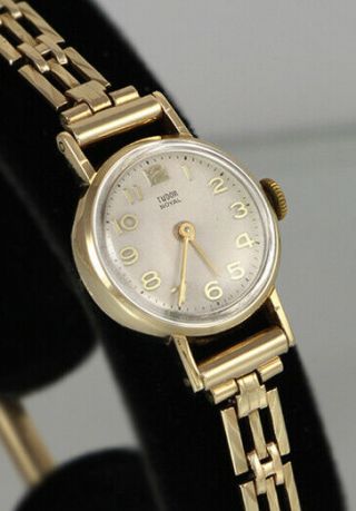 9k Solid Gold Rolex Tudor Ladies Watch,  9k Solid Gold Bracelet,  17 Rubies.  (114)