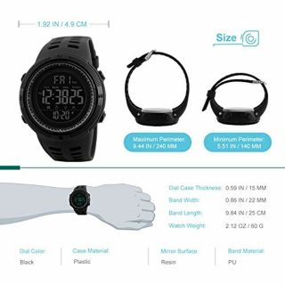 Herren Digital Sport Uhren - Outdoor Wasserdichte Armbanduhr mit Wecker Chronogr 2