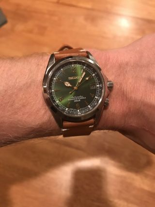 Seiko Alpinist Men ' s Automatic Watch - Green (SARB017) w/ Strapcode Oyster 5