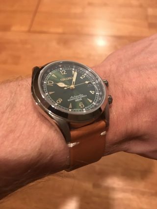 Seiko Alpinist Men ' s Automatic Watch - Green (SARB017) w/ Strapcode Oyster 6